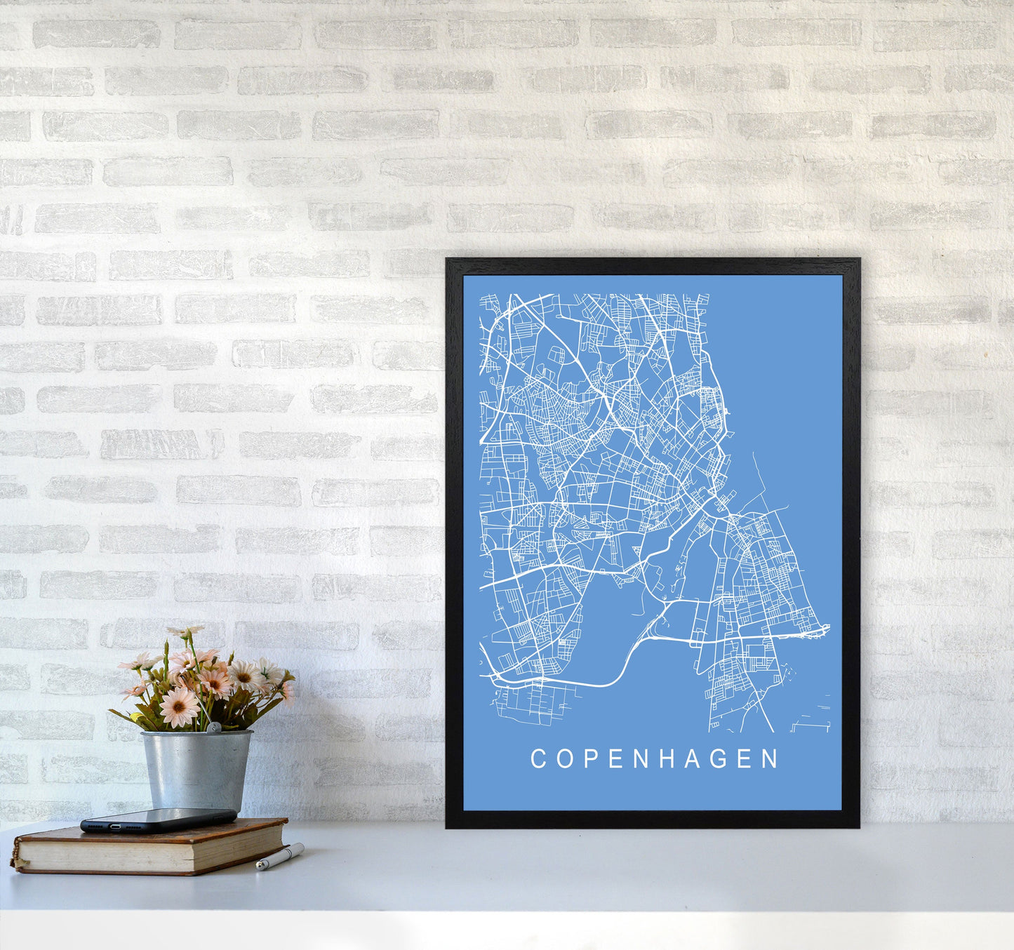 Kopenhagen Karte Blaupause Kunstdruck