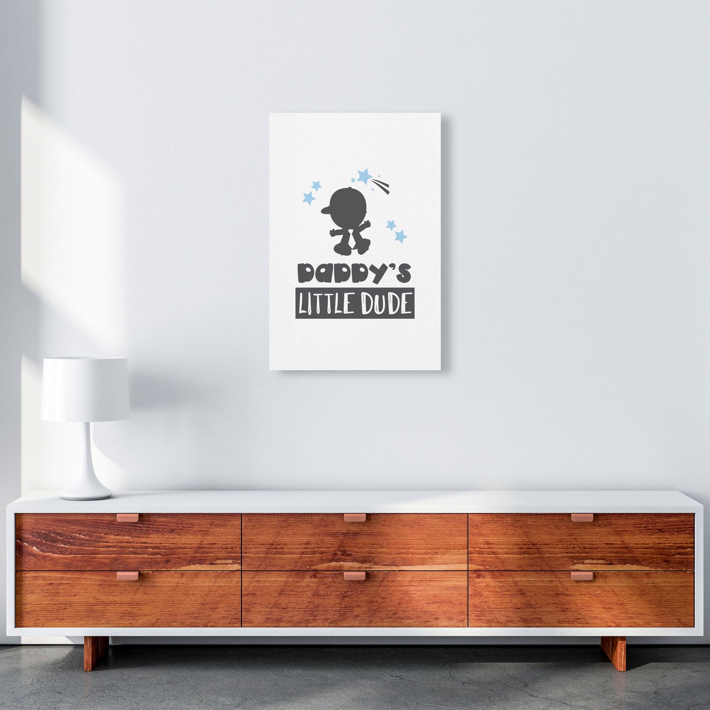 Daddy's Little Dude Gerahmter Kinderzimmer Wandkunstdruck