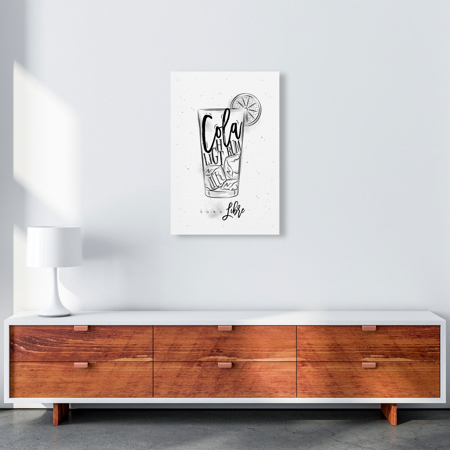 Cuba Libre Cocktail Moderne Druck, Gerahmte Küchen Wandkunst