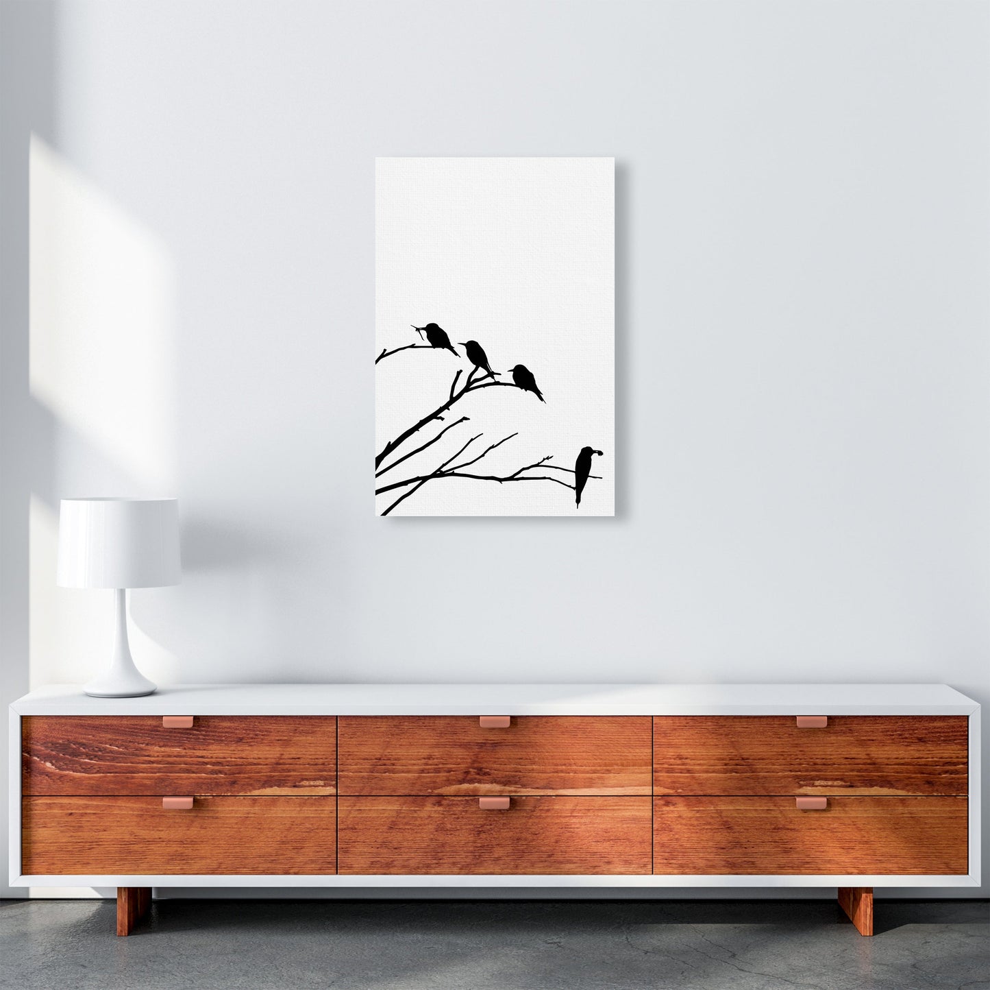 Eckäste mit Vögeln Kunstdruck