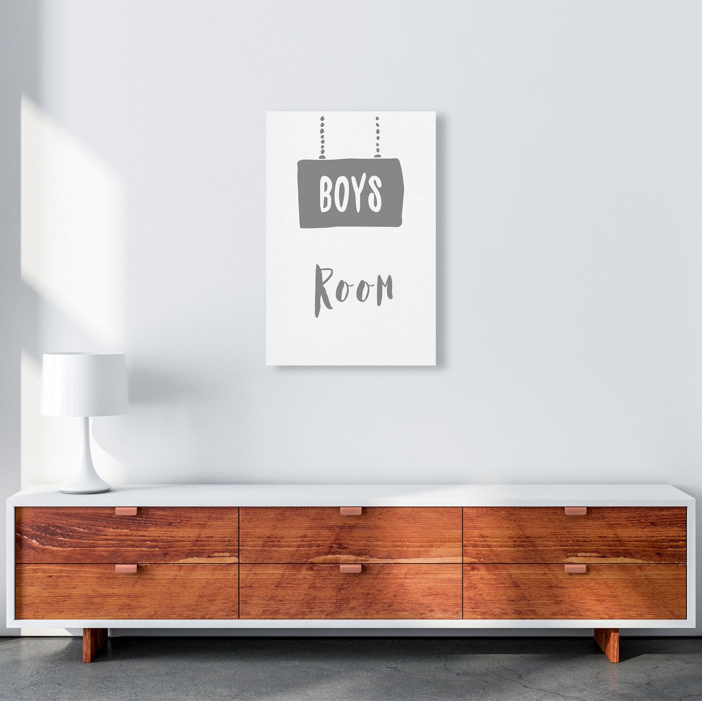 Jungenzimmer Graues Kunstwerk