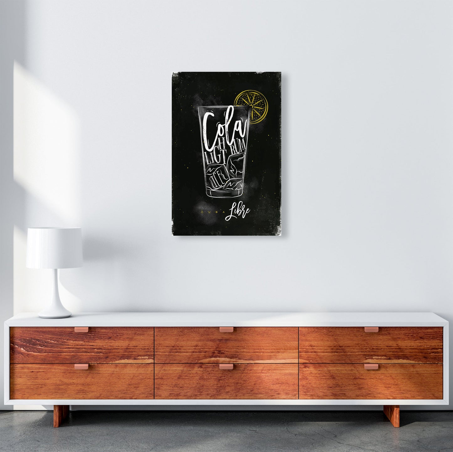 Cuba Libre Cocktail Schwarz Kunstdruck