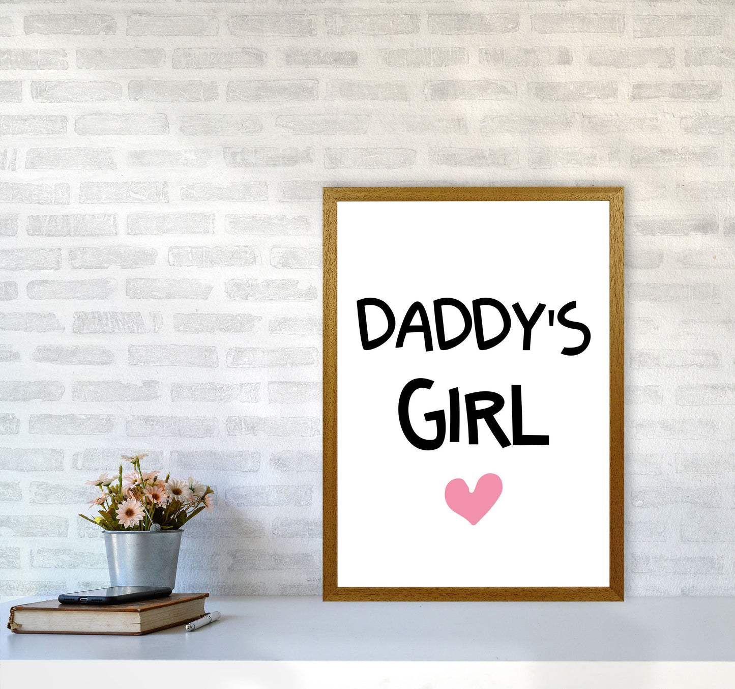 Daddy's Girl Pink Framed Nursey Wall Art Print