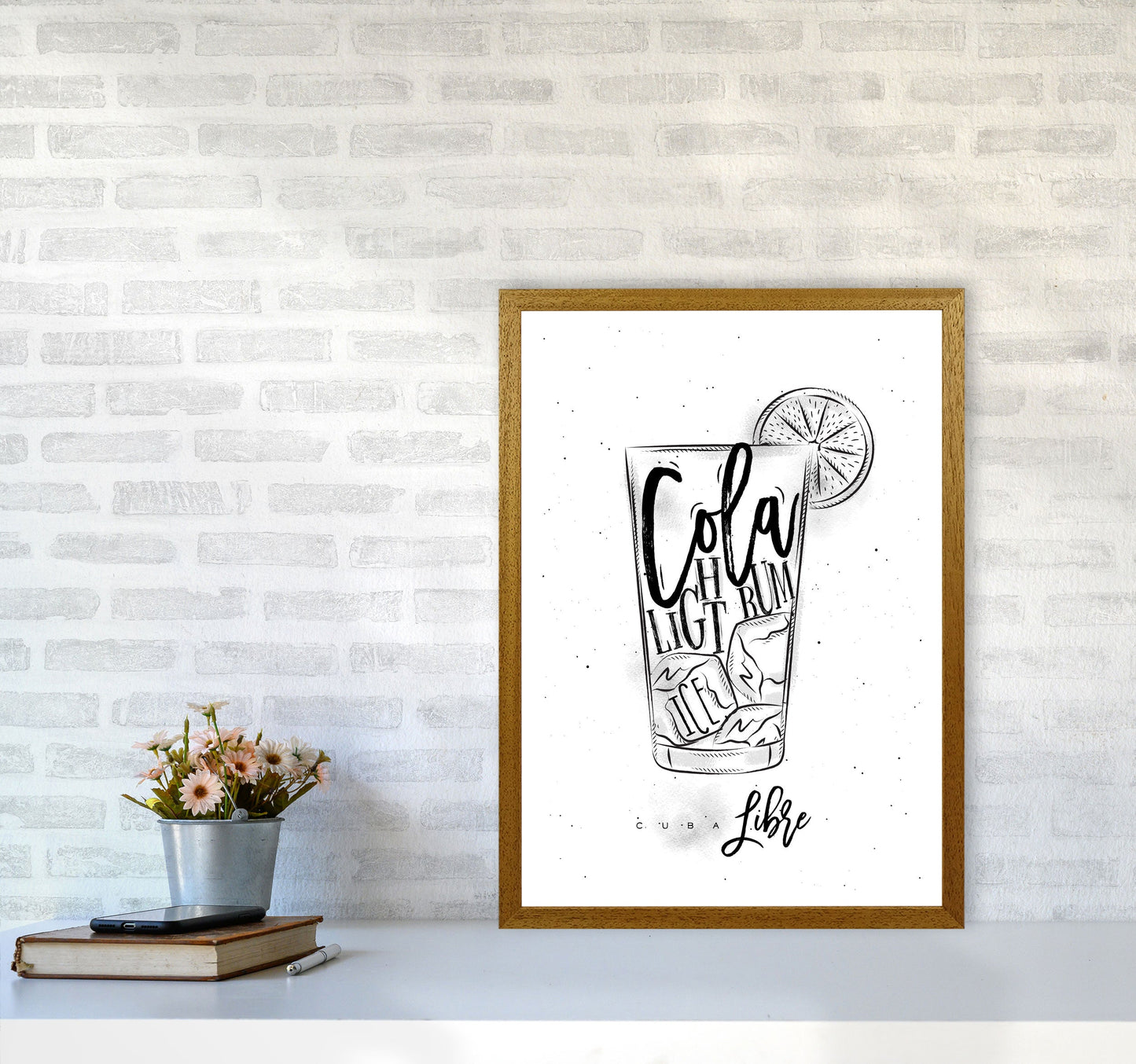 Cuba Libre Cocktail Moderne Druck, Gerahmte Küchen Wandkunst