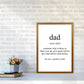Dad Gerahmte Typografie Wandkunst Druck