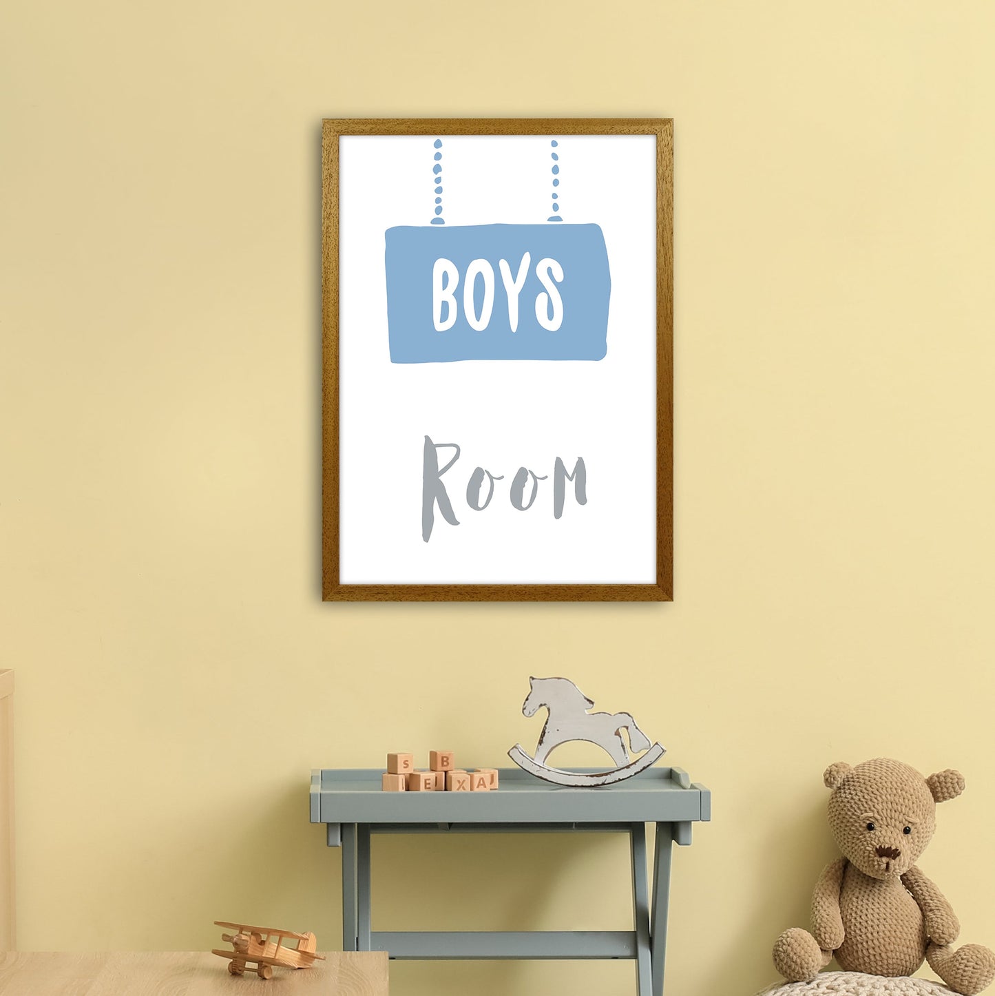 Jungenzimmer Blau Kunstdruck