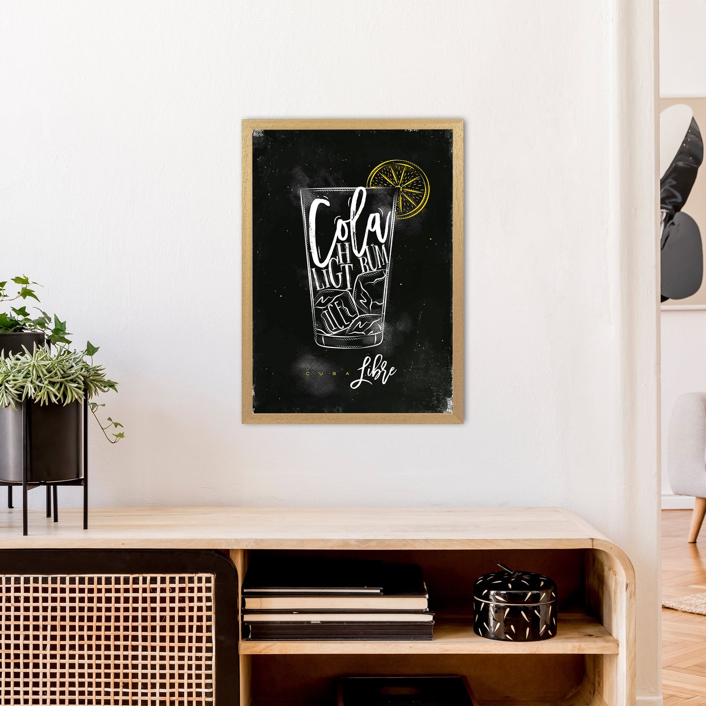 Cuba Libre Cocktail Schwarz Kunstdruck