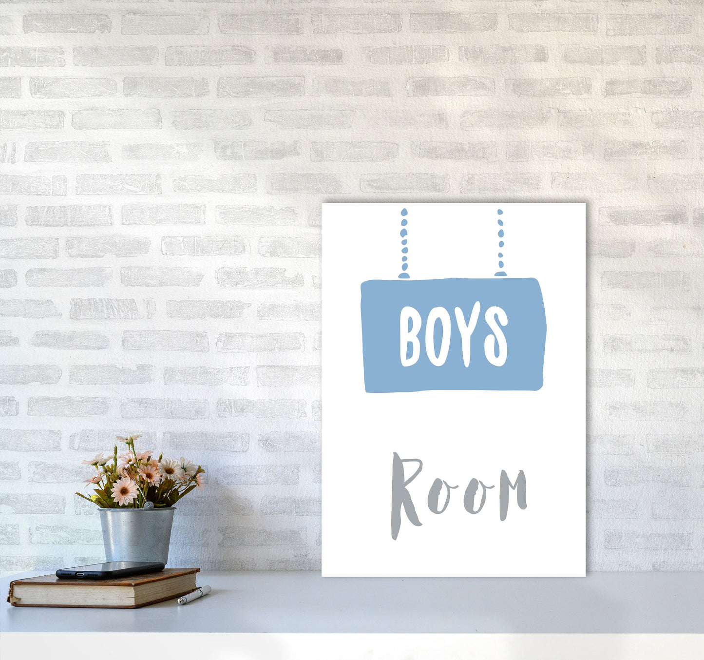 Jungenzimmer Blau Rahmendes Kinderzimmer Wandkunst Druck