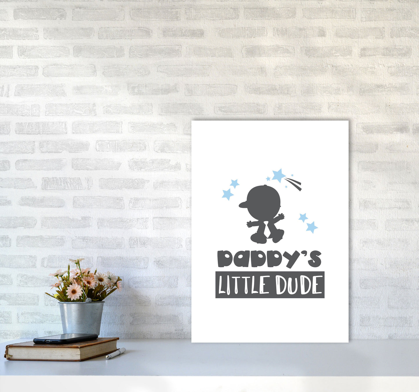 Daddy's Little Dude Gerahmter Kinderzimmer Wandkunstdruck