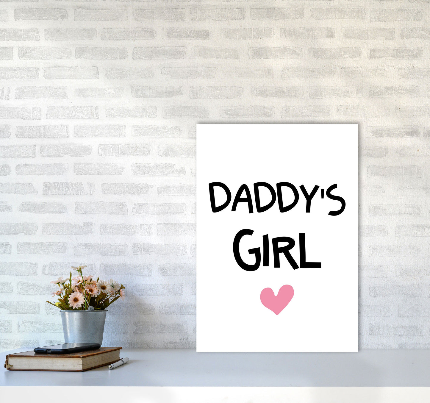 Daddy's Girl Pink Framed Nursey Wall Art Print