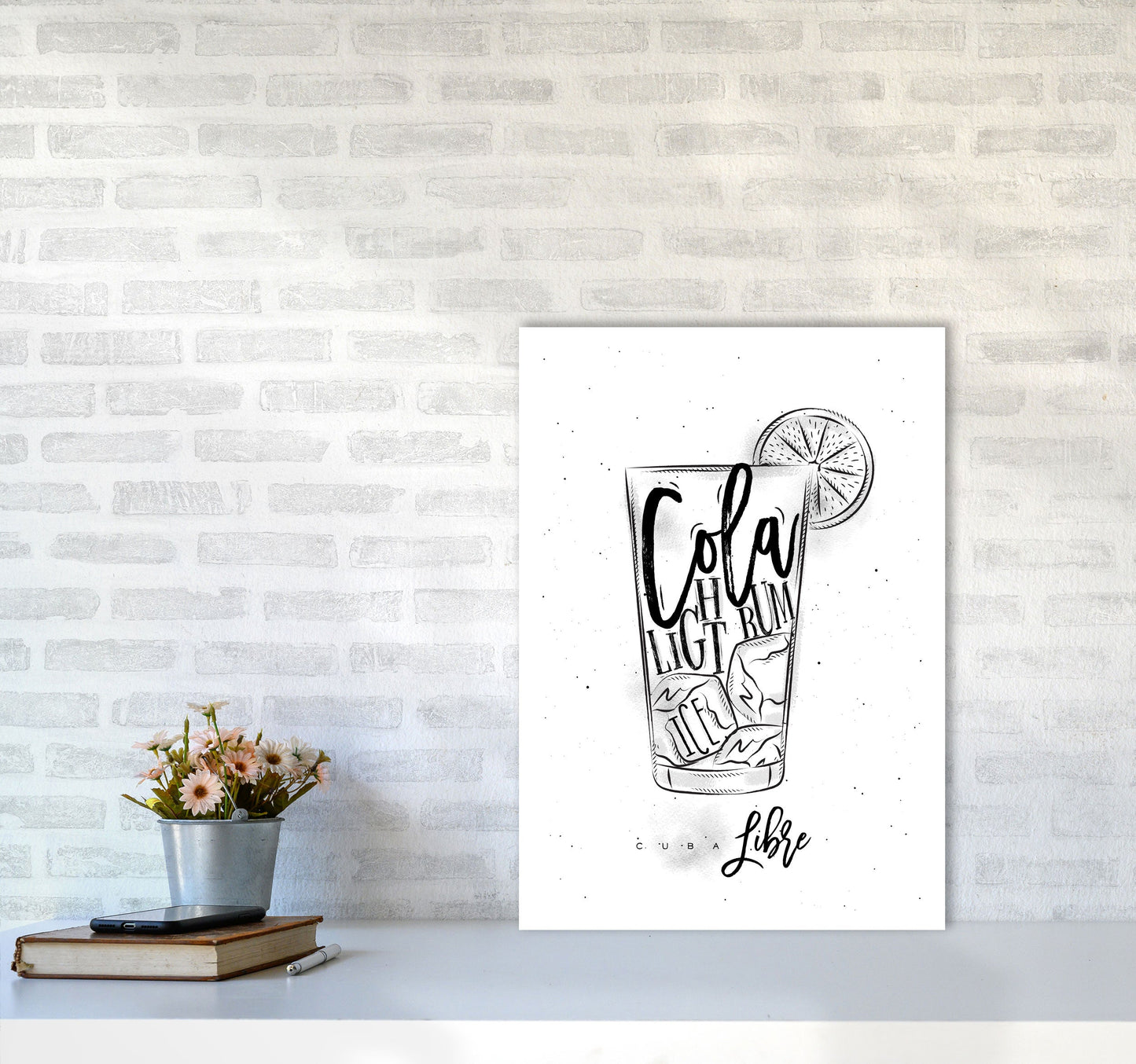 Cuba Libre Cocktail Moderne Druck, Gerahmte Küchen Wandkunst