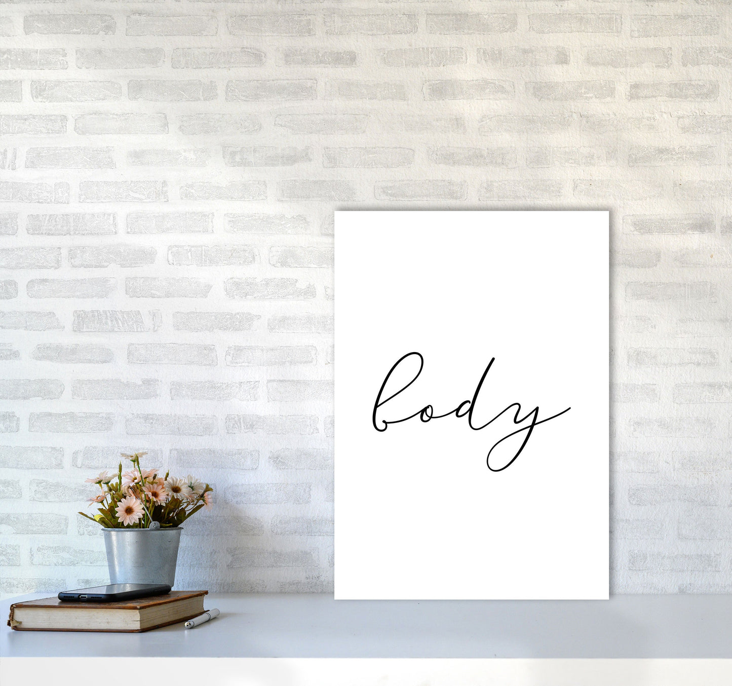Körper Gerahmte Typografie Wandkunst Druck