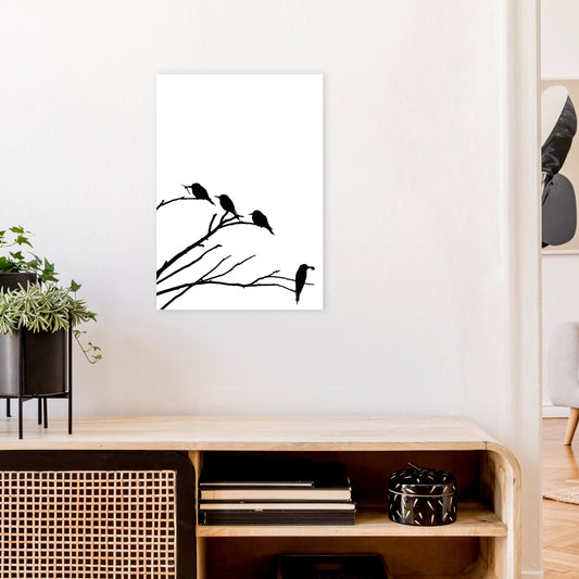 Eckäste mit Vögeln Kunstdruck