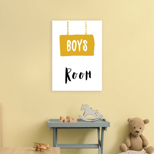 Jungenzimmer Senf Kunstdruck