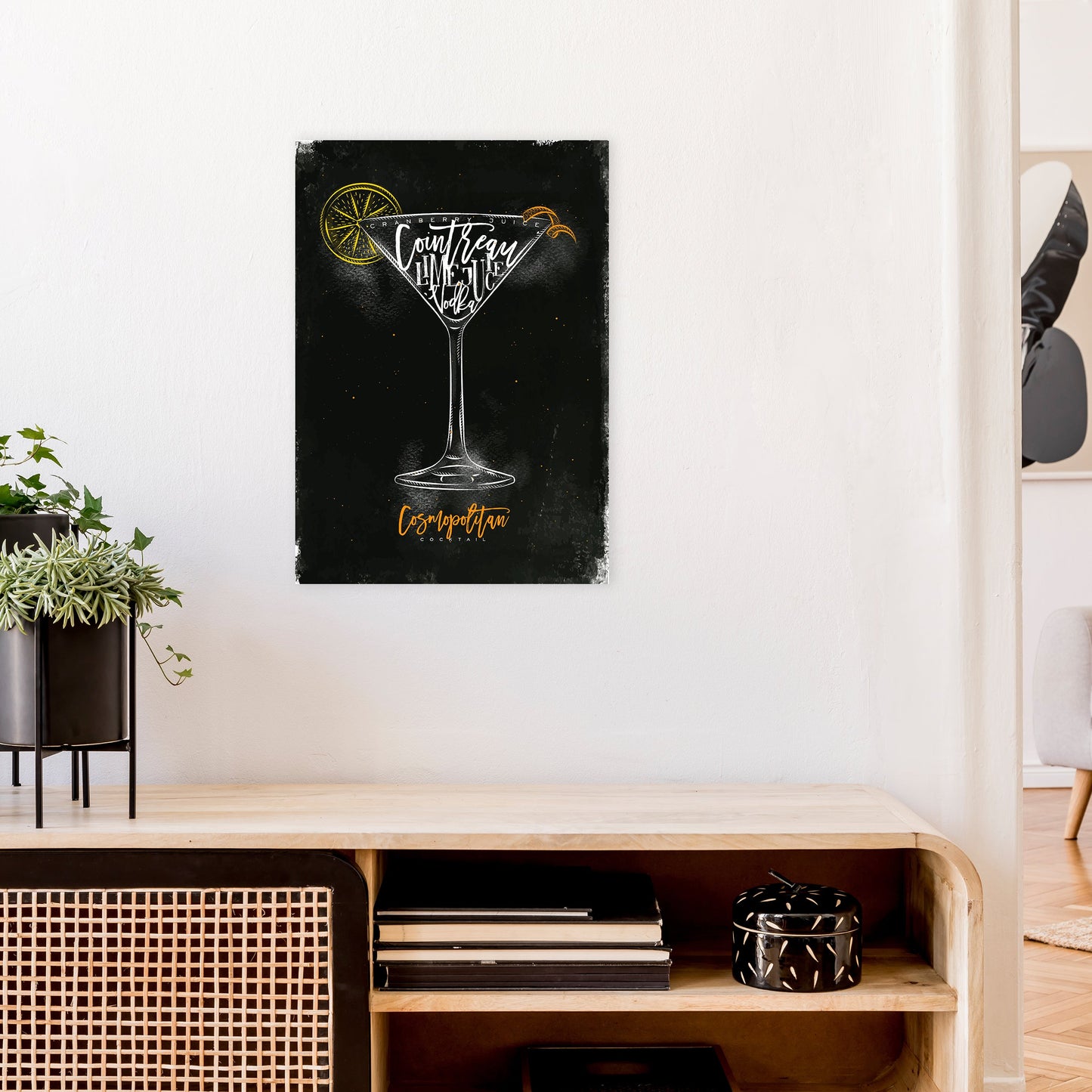 Cosmopolitan Cocktail Schwarz Kunstdruck