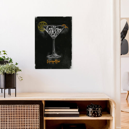 Cosmopolitan Cocktail Schwarz Kunstdruck