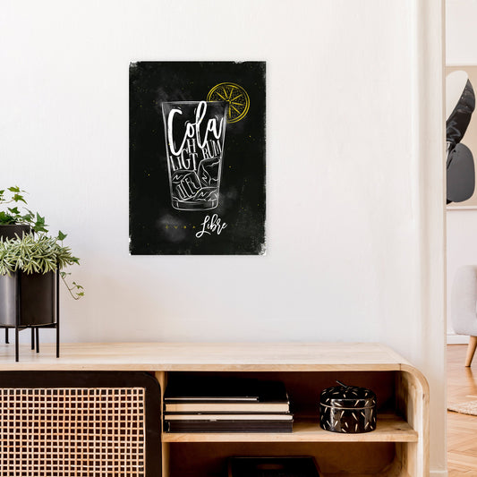 Cuba Libre Cocktail Schwarz Kunstdruck