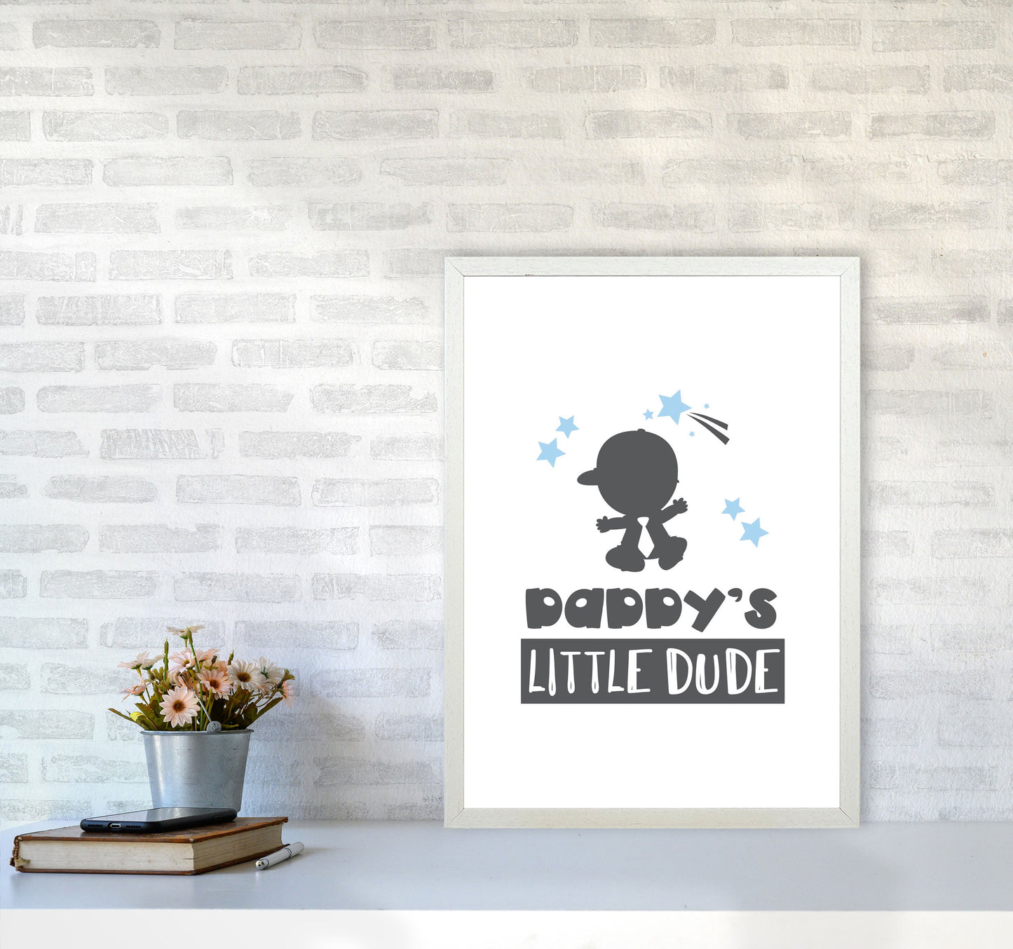 Daddy's Little Dude Gerahmter Kinderzimmer Wandkunstdruck