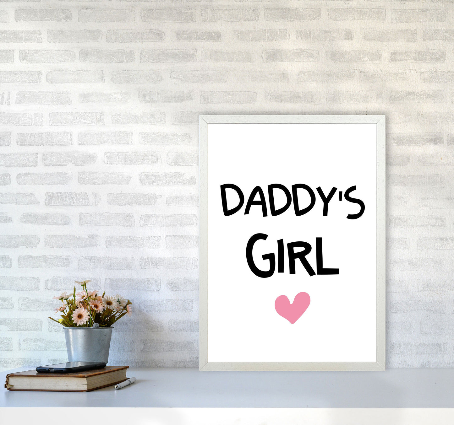 Daddy's Girl Pink Framed Nursey Wall Art Print