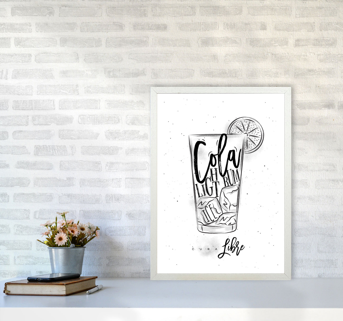 Cuba Libre Cocktail Moderne Druck, Gerahmte Küchen Wandkunst