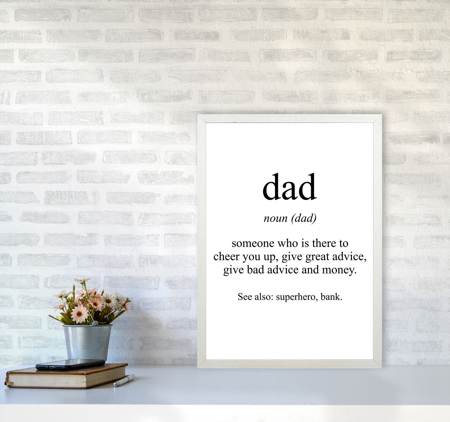 Dad Gerahmte Typografie Wandkunst Druck