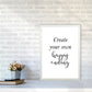 Erstellen Sie Ihre eigene Happy Ending gerahmte Typografie Wandkunst Druck
