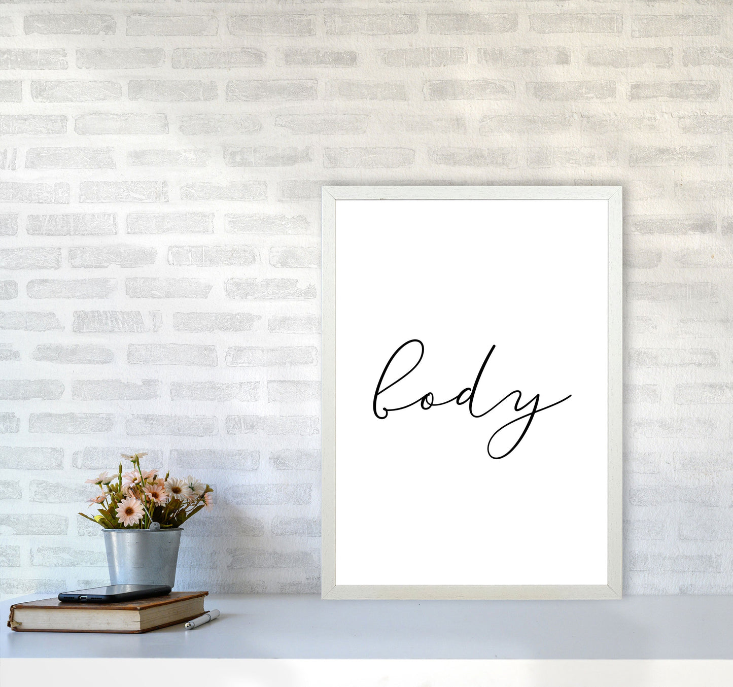 Körper Gerahmte Typografie Wandkunst Druck