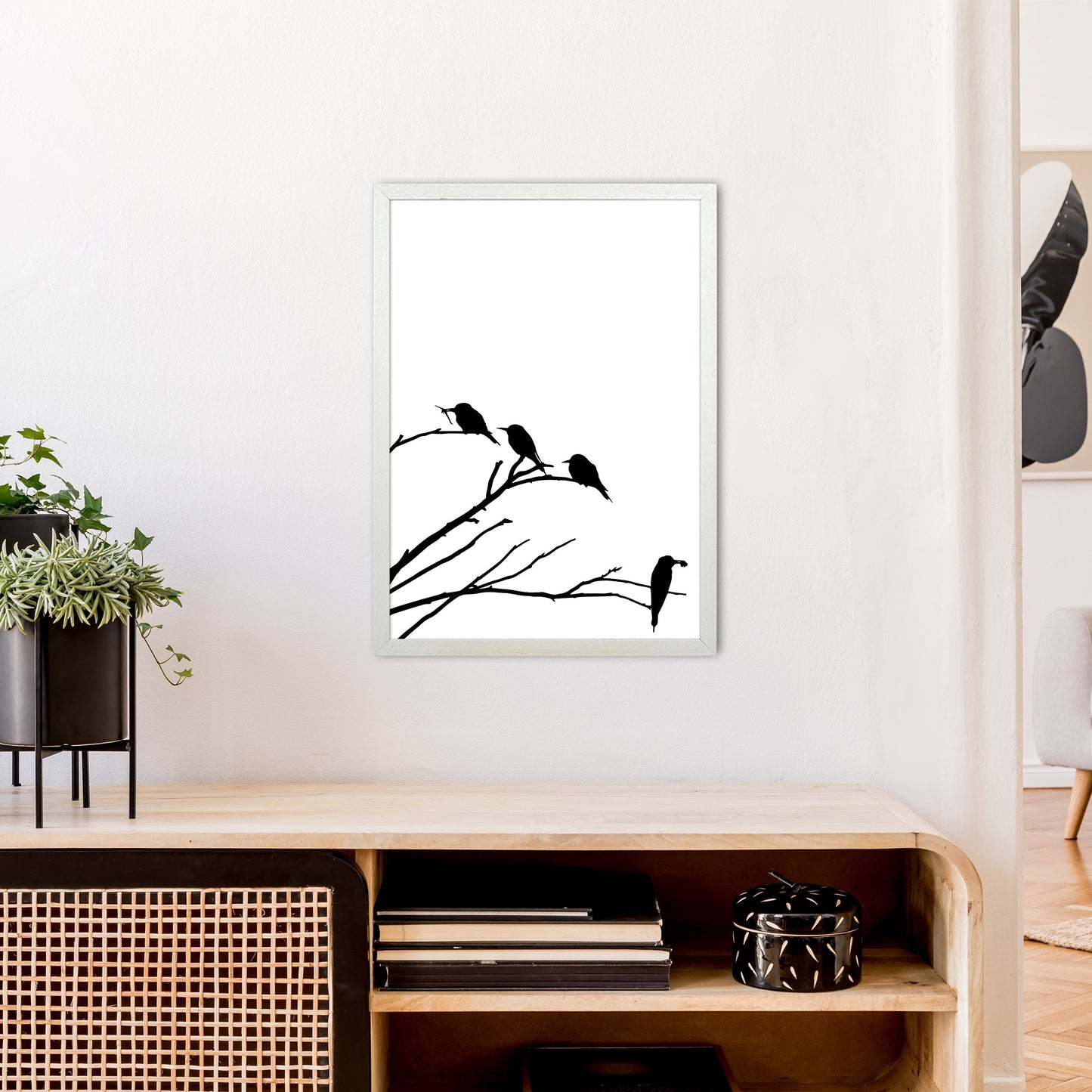 Eckäste mit Vögeln Kunstdruck