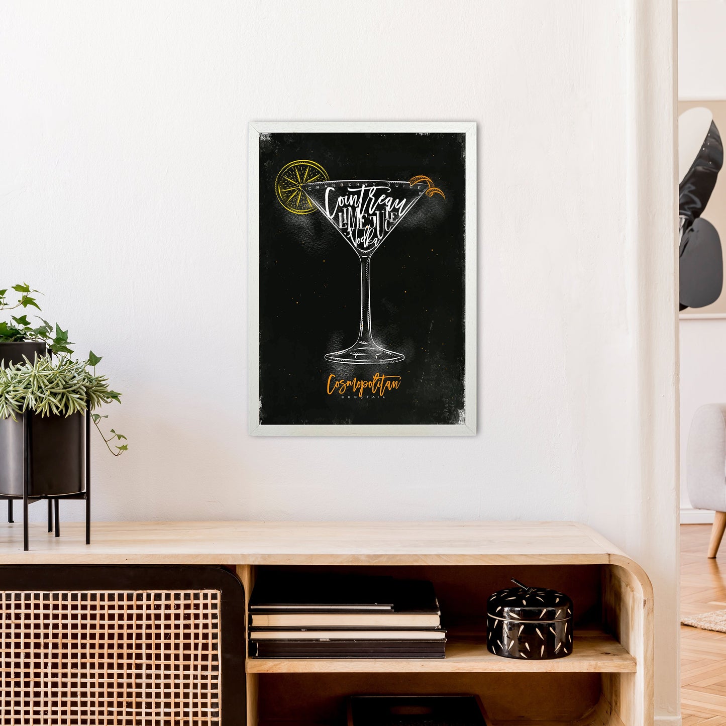 Cosmopolitan Cocktail Schwarz Kunstdruck