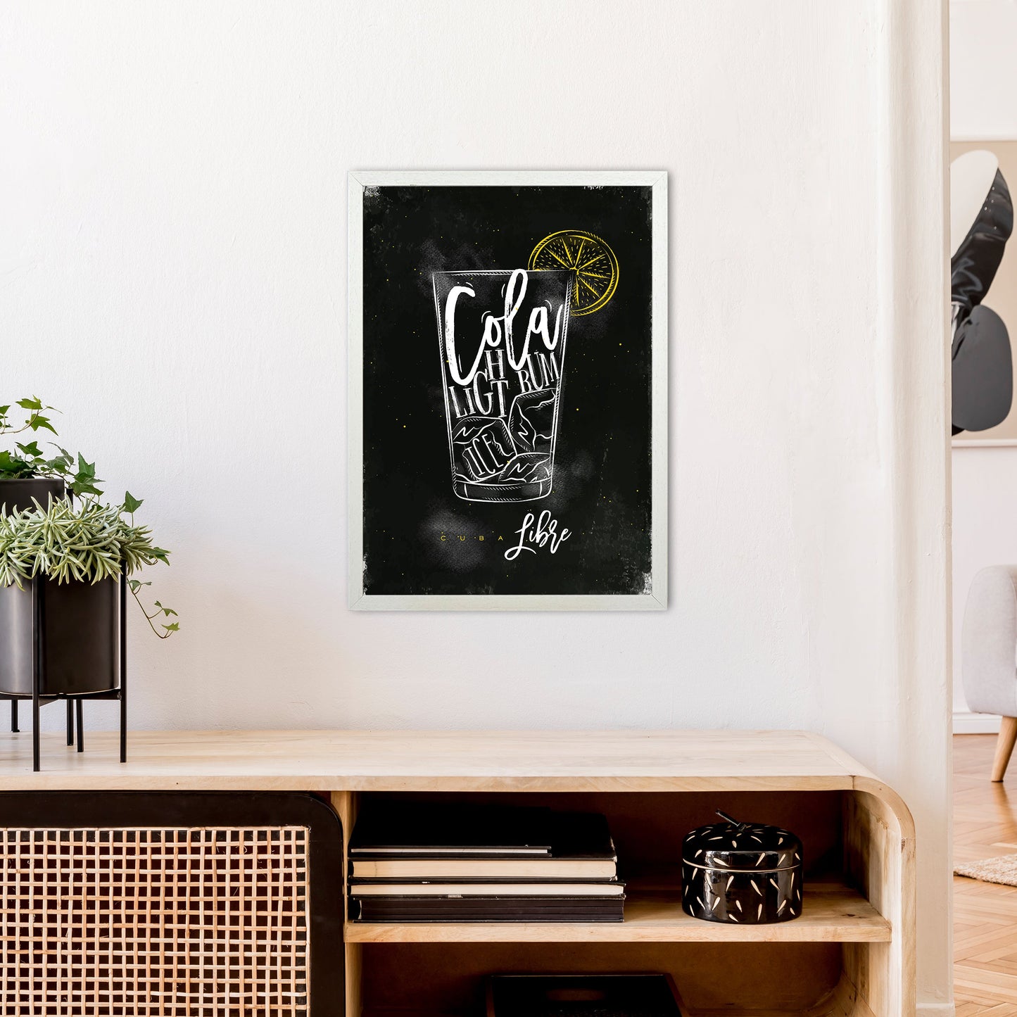 Cuba Libre Cocktail Schwarz Kunstdruck