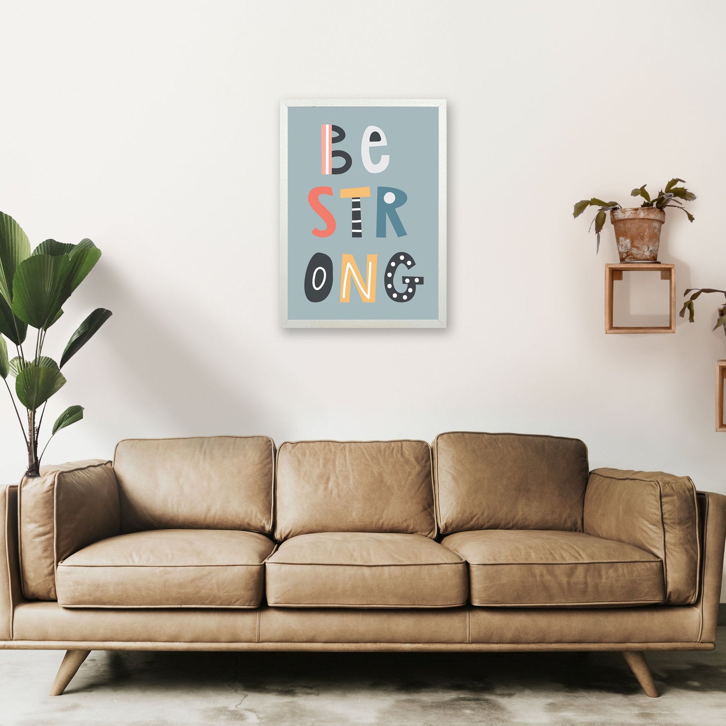 Be strong Neutral Kinder Kunstdruck von Pixy Paper