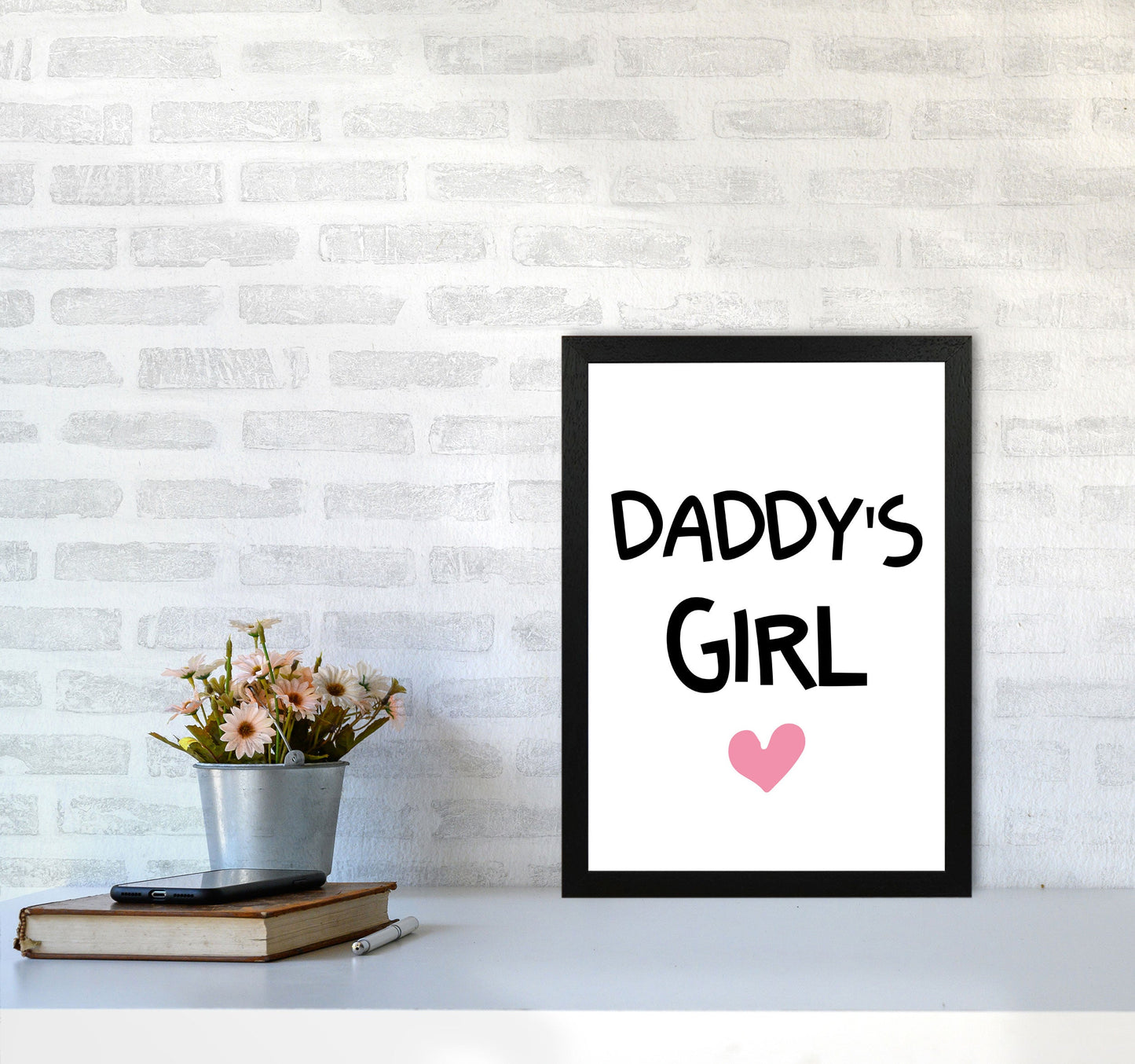 Daddy's Girl Pink Framed Nursey Wall Art Print