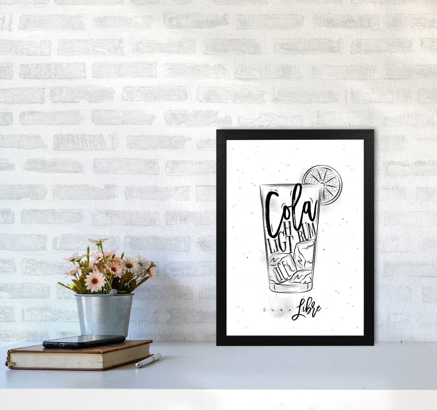 Cuba Libre Cocktail Moderne Druck, Gerahmte Küchen Wandkunst