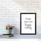 Erstellen Sie Ihre eigene Happy Ending gerahmte Typografie Wandkunst Druck