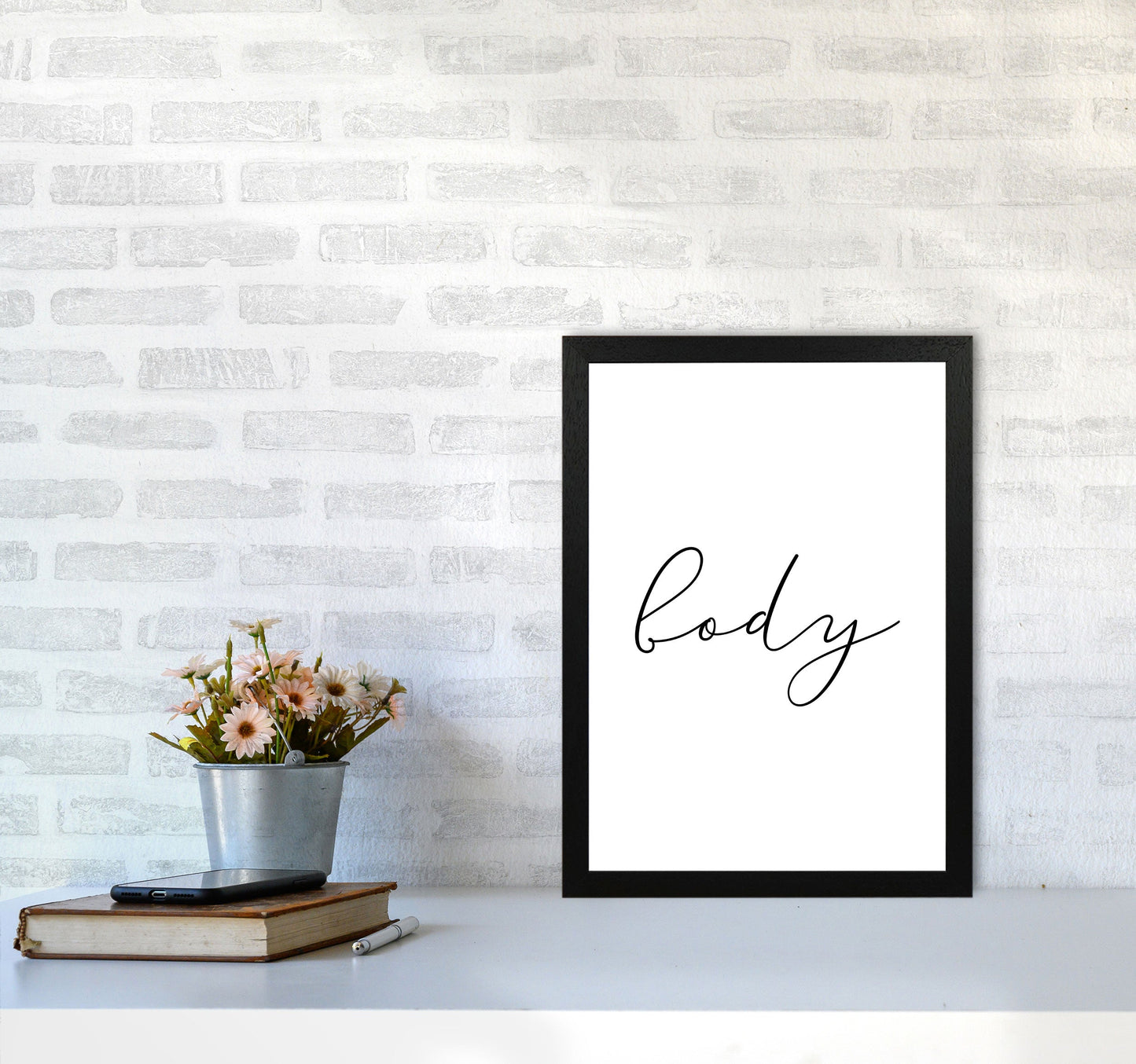 Körper Gerahmte Typografie Wandkunst Druck