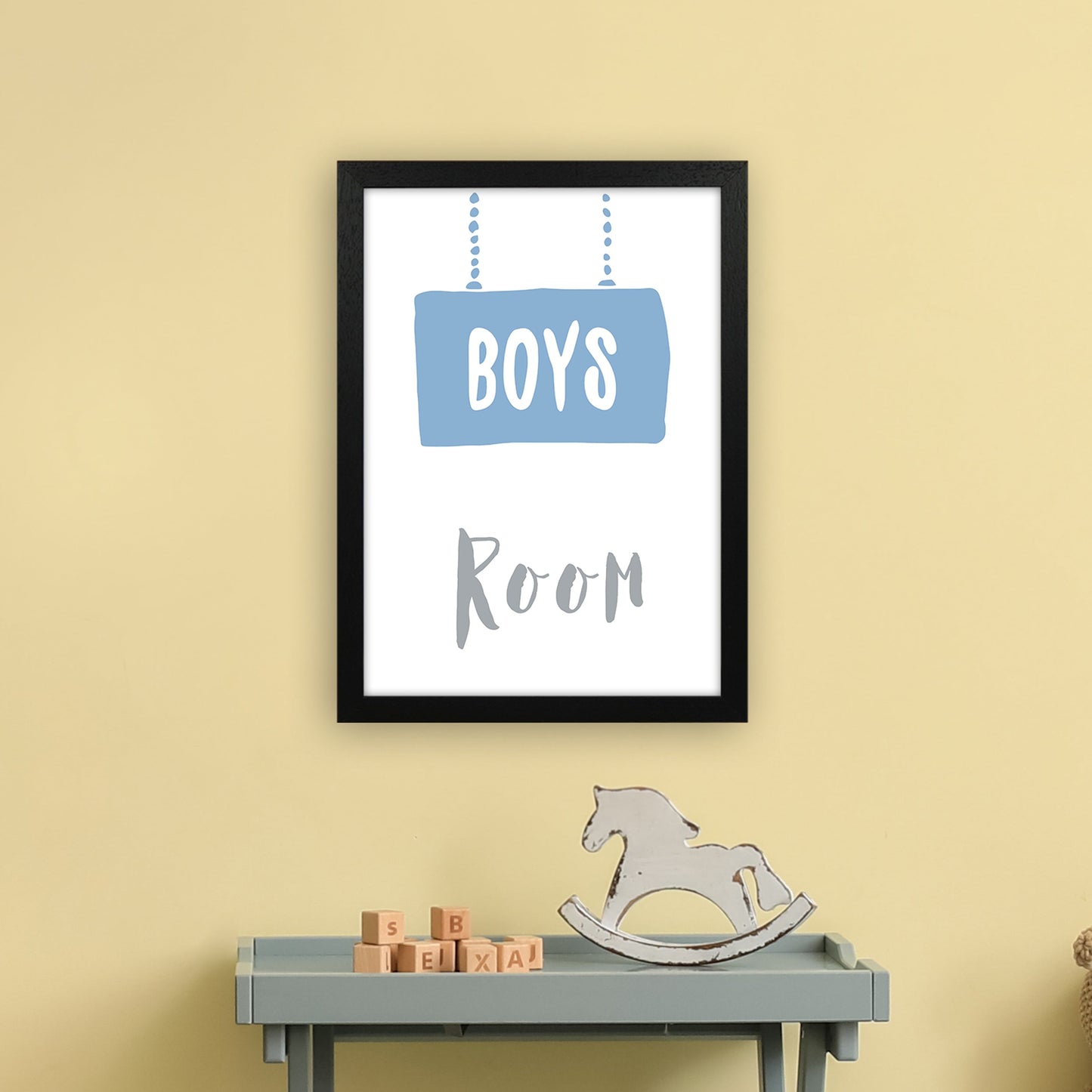 Jungenzimmer Blau Kunstdruck