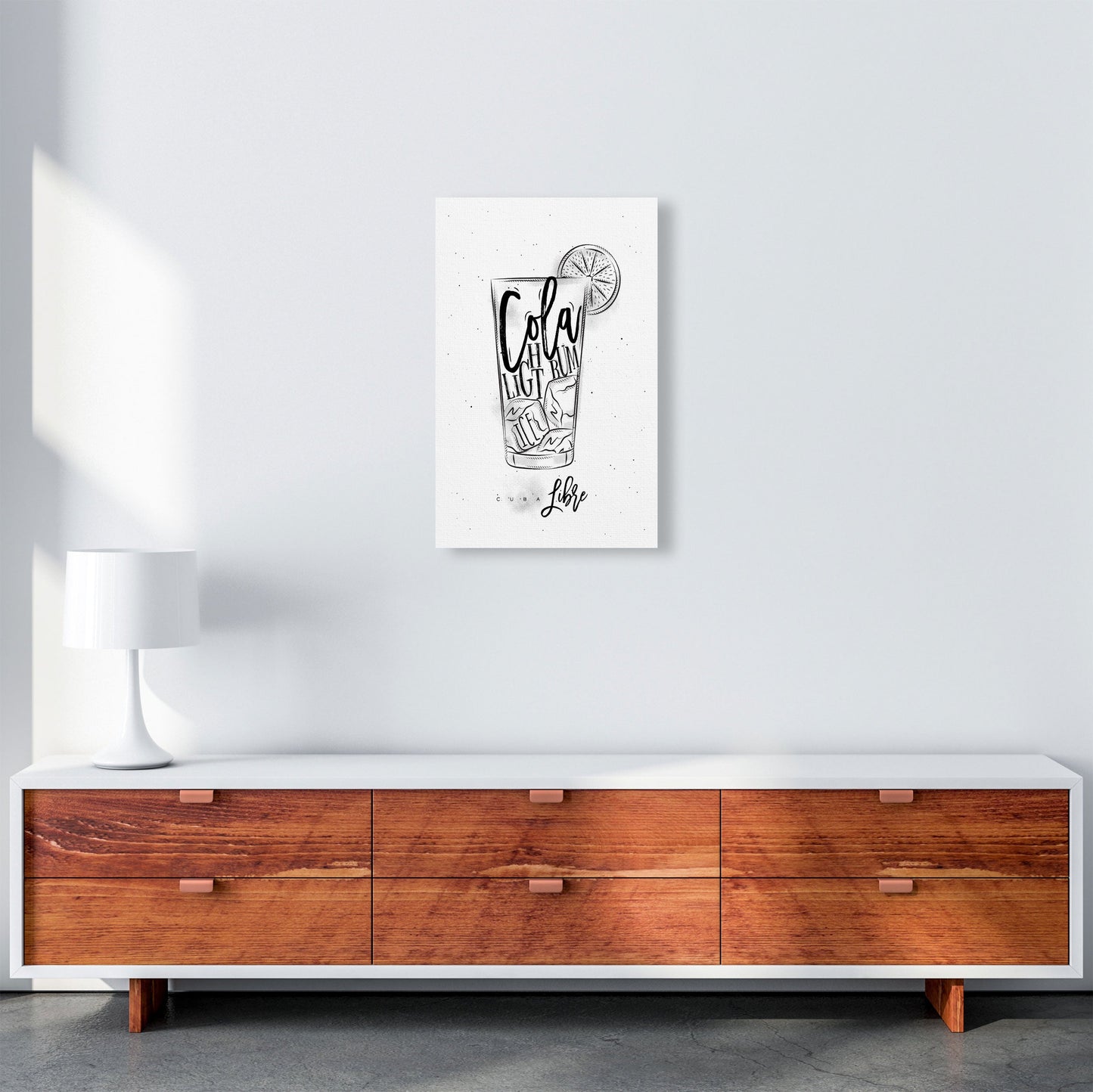 Cuba Libre Cocktail Moderne Druck, Gerahmte Küchen Wandkunst