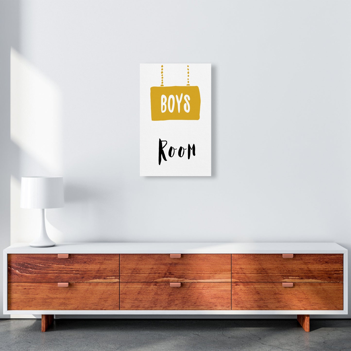 Jungenzimmer Senf Kunstdruck
