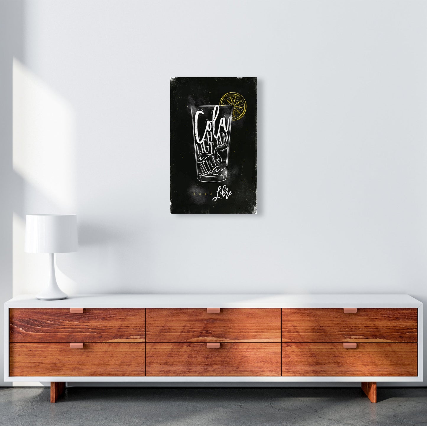 Cuba Libre Cocktail Schwarz Kunstdruck