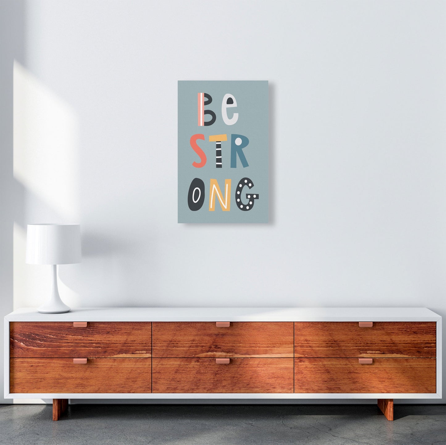 Be strong Neutral Kinder Kunstdruck von Pixy Paper