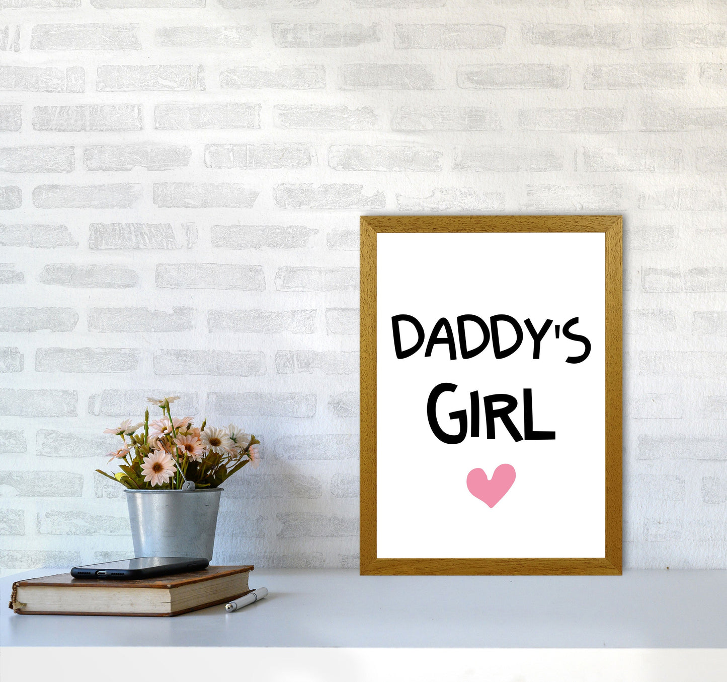 Daddy's Girl Pink Framed Nursey Wall Art Print