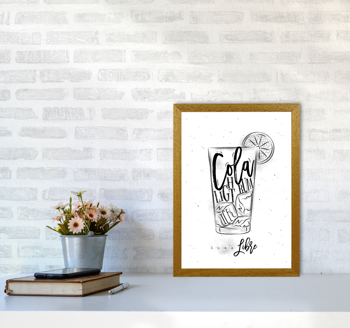 Cuba Libre Cocktail Moderne Druck, Gerahmte Küchen Wandkunst