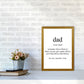 Dad Gerahmte Typografie Wandkunst Druck