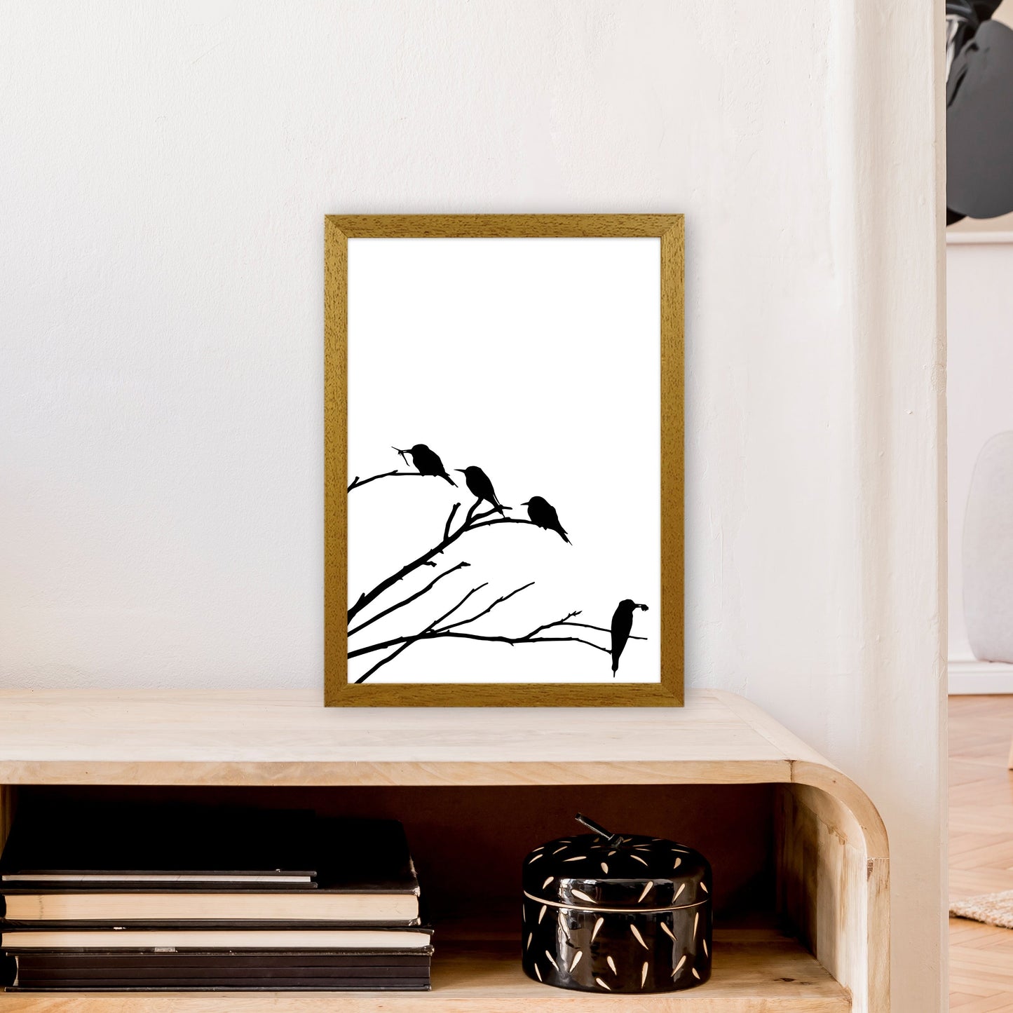 Eckäste mit Vögeln Kunstdruck