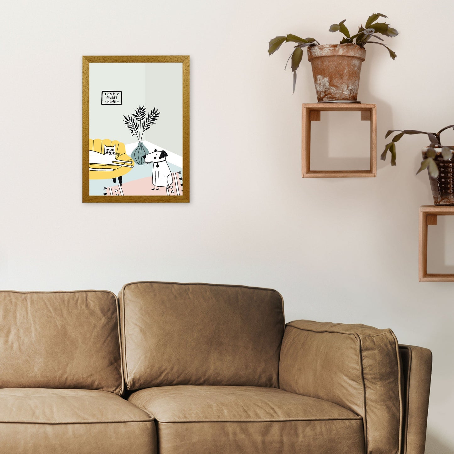 Frendorf | Hund und Katze Chat Kunstdruck