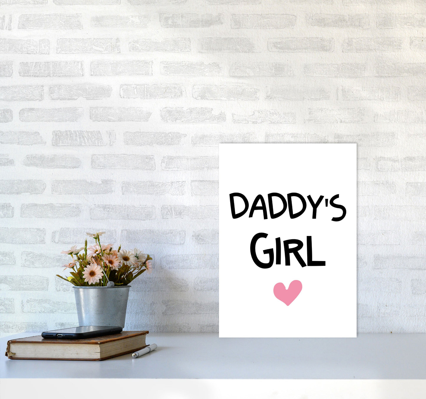 Daddy's Girl Pink Framed Nursey Wall Art Print