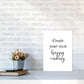 Erstellen Sie Ihre eigene Happy Ending gerahmte Typografie Wandkunst Druck