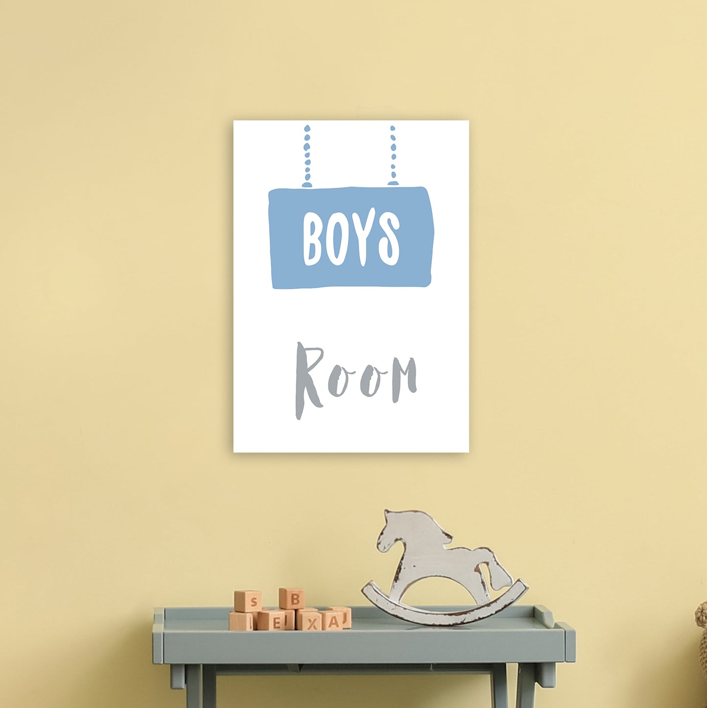 Jungenzimmer Blau Kunstdruck
