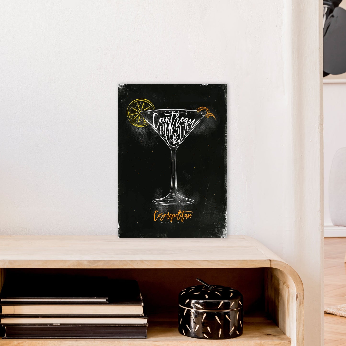 Cosmopolitan Cocktail Schwarz Kunstdruck