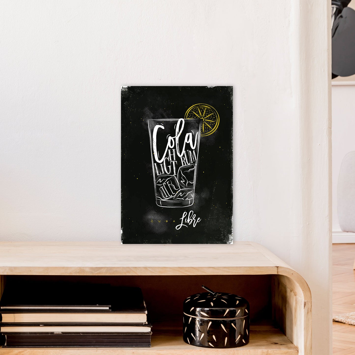Cuba Libre Cocktail Schwarz Kunstdruck